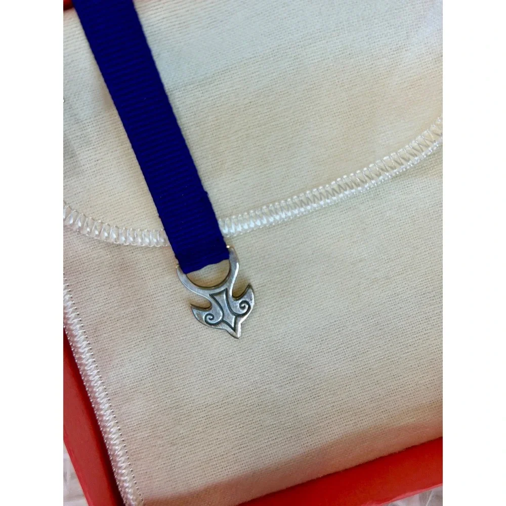 James Avery Sterling Silver Dove and Cross Purple Ribbon Bookmark with Box